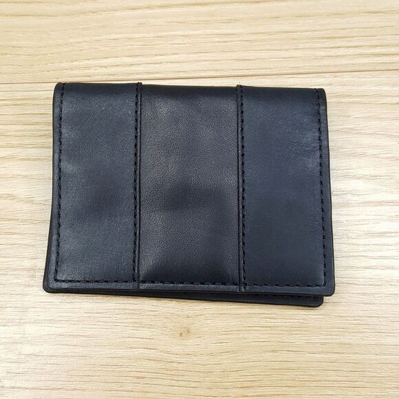 FOSSIL Mens Card Case Black Bifold EVERETT - Picture 1 of 4